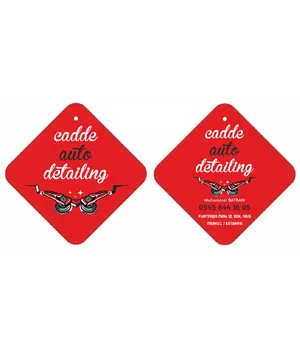 Auto Detailing Temalı Askılı Koku - Kare Kesim