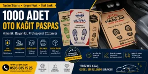 1000 adet baskılı ve logolu oto kağıt paspas