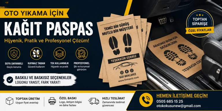 Oto yıkama için tek kullanımlık suya dayanıklı kağıt paspas modelleri